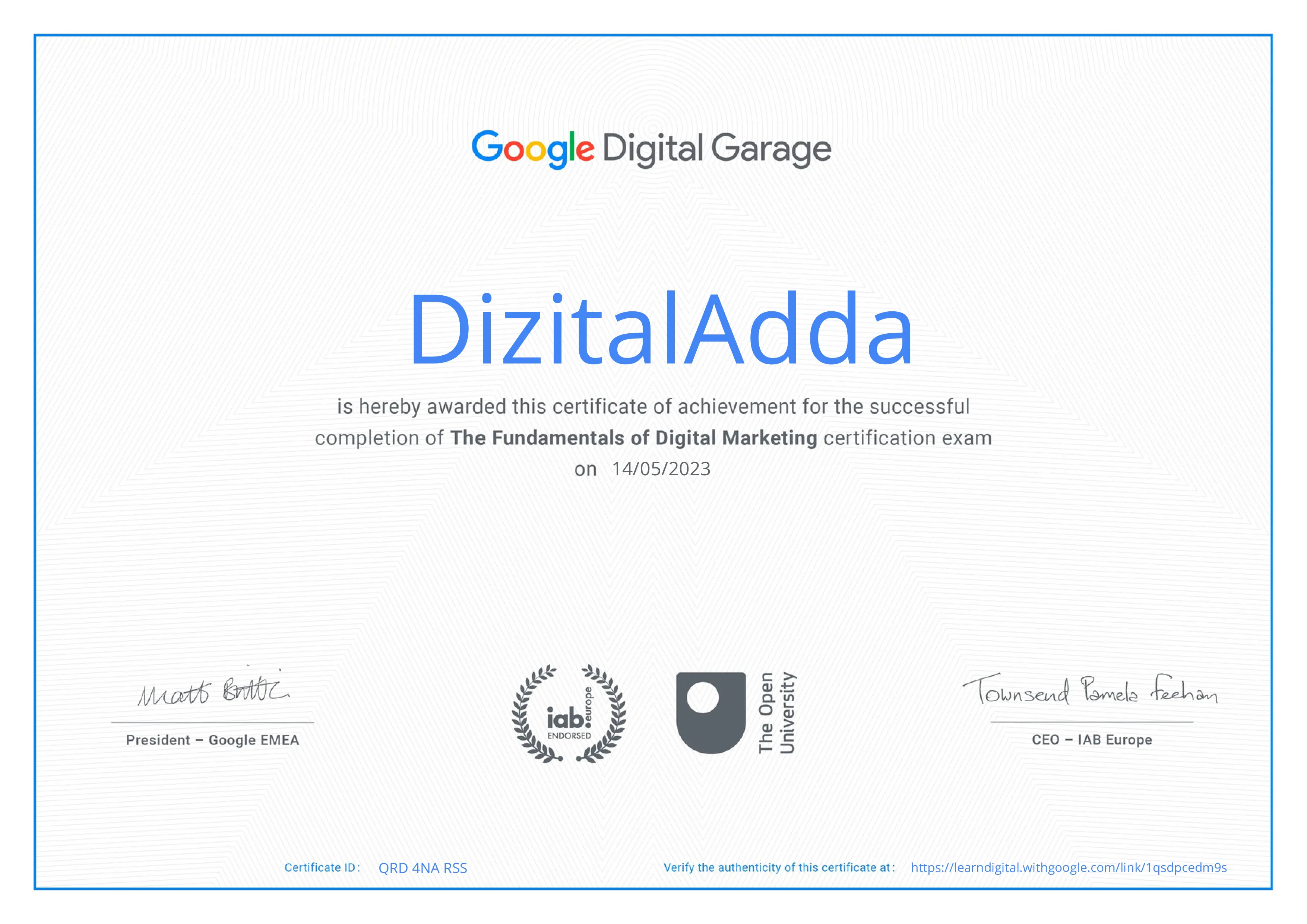 google certificate