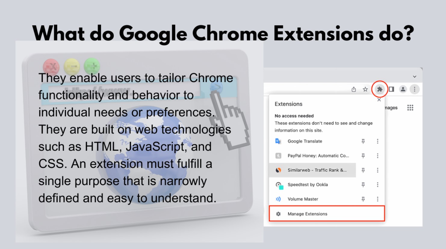 What do Google Chrome Extensions do?